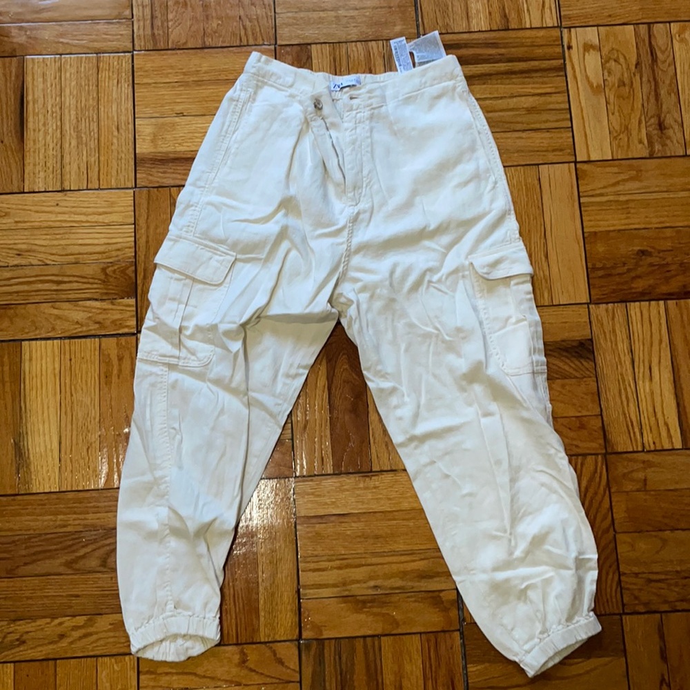 Zara Linen Cargo Pants